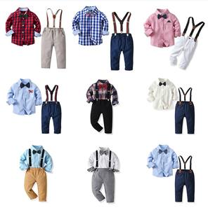 WSG17 Mode Enfants Garçons Vêtements Chemise à manches longues + Pantalon Ensembles décontractés pour bébés garçons - Product Image 4