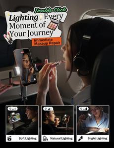 LISEN Support de téléphone d'avion mains libres avec lumière Support de téléphone à rotation de 360 pour siège arrière d'avion Accessoires de voyage et de vol - Product Image 4