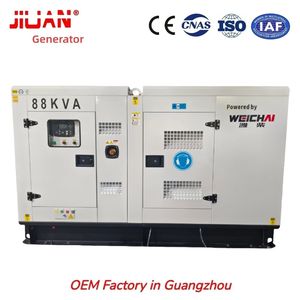 Grupo Electrógeno Diésel Silencioso con Certificación CE ISO, 88KVA 70KW WEICHAI, con Alternador sin Escobillas para Plantas Industriales/Energía de Emergencia - Product Image 1