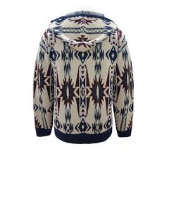 Pull à capuche en tricot à motifs géométriques pour homme, manches longues, vêtements d'hiver - Product Image 2