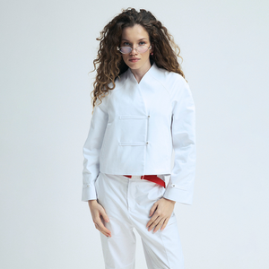 Bestex bianco personalizzato <span class=keywords><strong>camice</strong></span> da laboratorio medico giacche Scrub antirughe ospedale uniforme giacca elasticizzata uniformi da allattamento all'ingrosso - Product Image 4