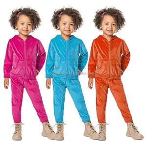 2023 musim gugur musim dingin anak-anak beludru Jumper Legging pakaian santai set pakaian Velour bayi laki-laki perempuan Sweatshirt celana pakaian olahraga
