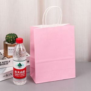 ถุงกระดาษคราฟท์สีน้ำตาลขาวพิมพ์โลโก้ตามสั่งพร้อมหูหิ้ว - Product Image 2