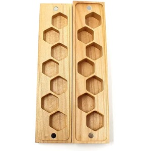 Wooden Honeycomb Dice <b>Storage</b> <b>Tray</b> 6 Compartments Rectangle Solid Wood Magnetic Standing Type <b>Storage</b> <b>Trays</b> - Product Image 4