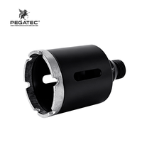 Foret diamanté PEGATEC M14 60mm, à grain brasé épaissi pour le perçage à sec du granit, du marbre, de la céramique et du béton, pour meuleuse d'angle