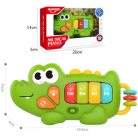 Huanger HE0567 New Arrival Music Instrument Crocodile Shape Piano Toy with Light and Music Educational Toys for Kids