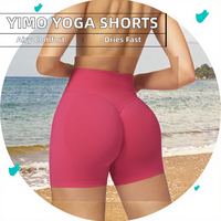 Shorts de yoga Yimo 28 couleurs sans couture, séchage rapide, respirants, en Spandex/Nylon, taille élastique, couleur unie, haute qualité, pour femmes