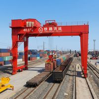 Grue portique conteneurisée sur rail 40t, boîte de vitesses motorisée, hauteur de levage 30m, portée 7,5-40m, voie fixe, fonctionnement fluide, pour manutention ferroviaire