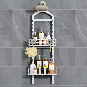 4 Tier Height-Adjustable <strong>Shower</strong> Caddy Hanging Anti-Swing-Over the <strong>Shower</strong> Household Punch-free Organize Wall <strong>Storage</strong> <strong>Shower</strong> - Product Image 6