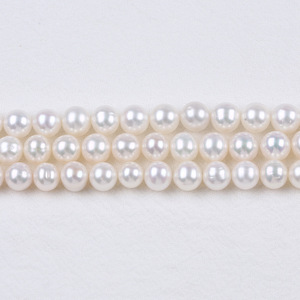 8-9mm White Round Natural <b>Freshwater</b> Cultured <b>Pearl</b> Beads Loose <b>Pearls</b> for DIY Necklace <b>Bracelet</b> Material 5-6mm Size - Product Image 3
