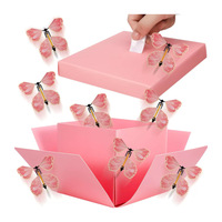 Caja de Regalo Explosiva de Mariposas de Cartón Biodegradable, Caja Sorpresa con Mariposas Voladoras en Forma de Corazón para Cumpleaños y Bodas