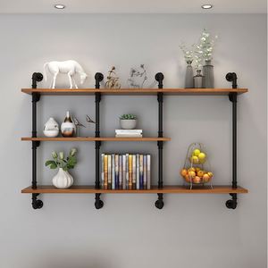 Bibliothèque de rangement pour salon, <span class=keywords><strong>étagère</strong></span> <span class=keywords><strong>murale</strong></span> flottante en fer métallique, support industriel simple et Vintage, DIY, 1 pièce - Product Image 2