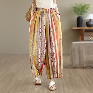 <span class=keywords><strong>Pantaloni</strong></span> <span class=keywords><strong>Palazzo</strong></span> Estivi <span class=keywords><strong>in</strong></span> Lino a Righe 2026 all'Ingrosso, <span class=keywords><strong>Vita</strong></span> Alta Elastica, Stampa Etnica Boho, Gamba Larga, Culotte Donna Taglie Forti - Product Image 3