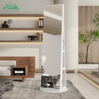 Miroir pivotant moderne avec armoire de rangement pour bijoux et éclairage LED pour ensemble de meubles de chambre