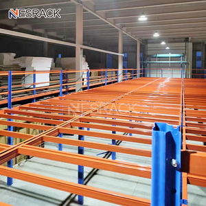 Scaffalatura Industriale a Soppalco in Acciaio per Magazzino con Scala e Piattaforme Multipiano - Soppalco Assemblato - Product Image 6