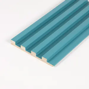 HomeConstruction Real EstateBuilding BoardsOther Boards Customized Wooden Design Fluted Slat WPC 3D Covering Solid Wood Panel