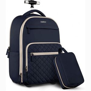 Free Sample Business Travel <b>Wheeled</b> Laptop Bag Rolling Back Pack Multi-function High School Trolley <b>Backpack</b> - Product Image 2