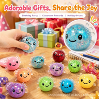 Jouet Squishy Axolotl Pailleté en Sucre de Malt, Jouet Anti-Stress Doux à Presser, Cadeau de Fête pour Enfants