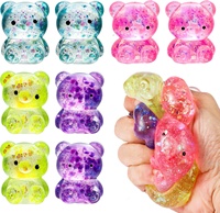 Jouets Squishy Ours Scintillants Colorés – Balles Sensorielles Anti-Stress pour Soulager l'Anxiété – Balles Squishy Fidget – Jouet Anti-Stress Balle Sucrée