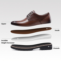 Chaussures Derby Formelles pour Hommes en Gros d'Usine, Chaussures Habillées Rehaussantes, Chaussures Derby Augmentant la Taille de 7 cm, Chaussures de Mariage Derby à Lacets