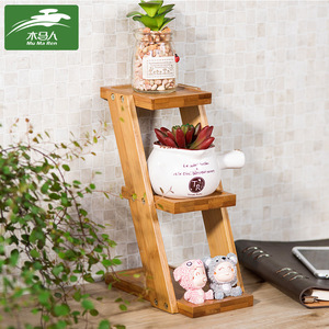 Multi-tiered <b>desktop</b> <b>shelf</b>, cup holder, office succulent plant stand, multi-functional organizer, compact <b>shelf</b>. - Product Image 4