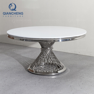 Precio al por mayor Hotel Banquete Muebles comerciales <span class=keywords><strong>de</strong></span> lujo Golden Round Party Wedding Event Alquiler Silla <span class=keywords><strong>y</strong></span> mesa apilable - Product Image 4