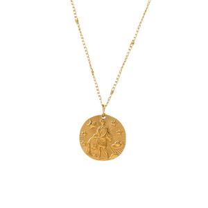 Fashion Jewelry <strong>Necklaces</strong> <strong>Coin</strong> Zodiac Signs Constellations Pendant <strong>Necklace</strong> Waterproof Stainless Steel Women's <strong>Necklace</strong> Jewelry - Product Image 5