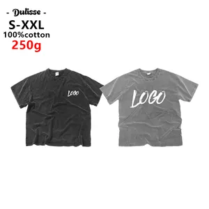 Distressed Luxury Herren 100 % Baumwolle T-Shirt hohe Qualität schlicht Vintage Logo individuell verblasst übergroßes Acid-Washed T-Shirt