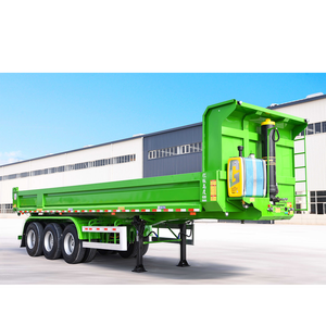 Nouvelle <span class=keywords><strong>semi</strong></span>-<span class=keywords><strong>remorque</strong></span> benne basculante hydraulique à 3 essieux de 40 tonnes en acier avec télécommande pour camion léger - Product Image 1
