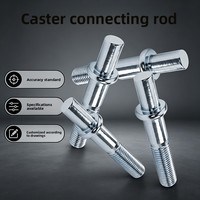 Tige de roue pivotante universelle robuste en acier au carbone zingué pour chariot industriel et pièce de rechange de mobilier