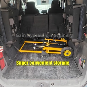 מלגזה ידנית הידראולית, עגלת משטחים ומלגזה מתקפלת וניתנת לפירוק, מיני קלת משקל לטיפול בחומרים - Product Image 3