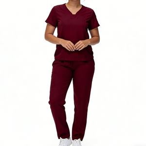 Tenue Médicale Personnalisée Extensible 4 Directions – Ensemble 2 Pièces Col V Femme & Homme avec Poches – Blouse et Pantalon Unisexe pour Hôpital – Style Infirmier Tendance - Product Image 4