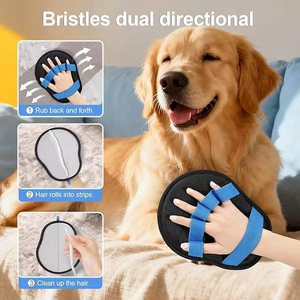 Guantes Houji para eliminar el pelo de mascotas con cepillo para gatos y perros, herramienta de aseo, removedor de pelusas por electricidad estática - Product Image 4