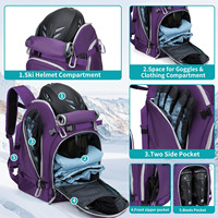 Sac à dos de rangement pour chaussures de ski pour enfants, échantillon gratuit, vente chaude, en tissu Oxford imperméable, motif personnages, capacité 36-55L