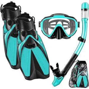 2024 Versão Snorkel Set Snorkeling Gear Adultos Mergulho Goggles Máscara Snorkel Top Seco E Mergulho Flippers Kit Com Saco De Engrenagem