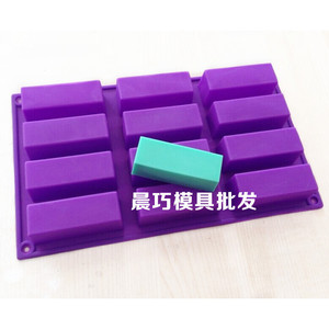 Silicone Rectangle <b>Mold</b> 12 Cavity Long Strip For Handmade Soap <b>Cake</b> <b>Molds</b> 29.5x17x3cm Dishwasher Safe - Product Image 4