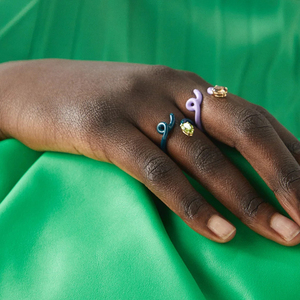 CANNER Simple S925 Bague ajustable en argent sterling avec zircon goutte d'eau et émail couleur bonbon - Product Image 3