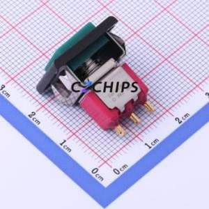 8125J81ZBE62 Push Button Switch Through hole Component (THT) Switch Single Pole Double Throw Square Button Through Hole Green - Product Image 2