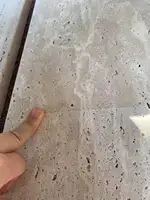 Natural Stone Flooring Tiles, Machine Cut, Beige Travertine