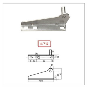 Charnière de réfrigérateur commercial Jingbo S25 100 mm x 43 mm en acier inoxydable 201 pour armoire de cuisine et congélateur - Product Image 2