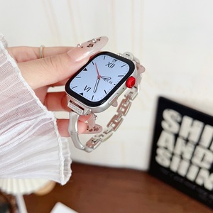 Bracelet de montre en métal style bambou avec diamants pour Apple Watch 40/41/45/46/49mm pour femmes, par Upro Fashion - Product Image 5