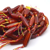 Lâche naturel 15*30mm bâton rond rougeole rayé à facettes rouge Agate Onyx pierre perles Bracelet perle pour la fabrication de bijoux