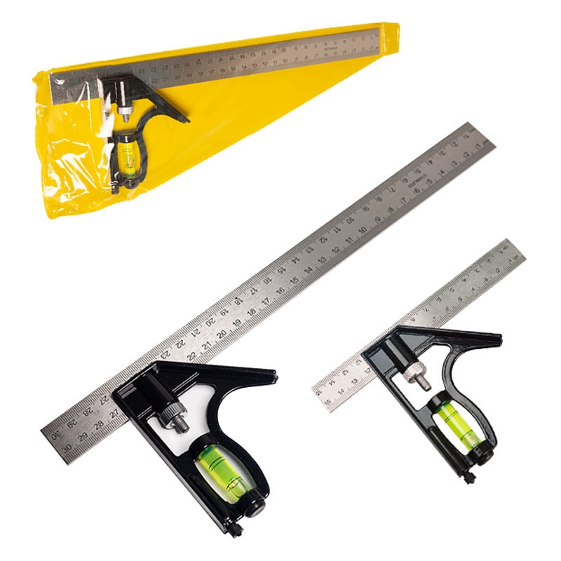 300MM Stainless Steel Adjustable Straight Ruler Horizontal Protractor Mobile Combination Angle Ruler Civil Engineering OEM