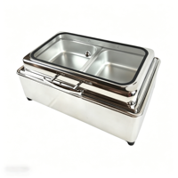 FLEY Chauffe-Plat Électrique Rectangulaire pour Buffet, 9L, en Acier Inoxydable, pour Hôtels, Restaurants et Traiteurs