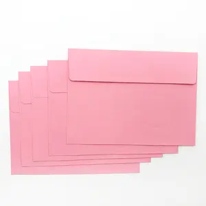 セキュリティセルフシールピンク安い色のギフトホルダー小さな手作りの紙の包装封筒