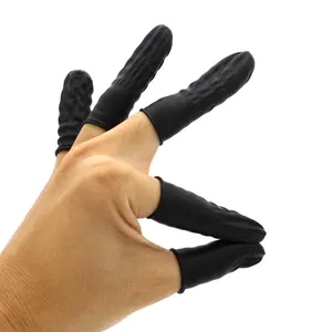 Упаковка на заказ черный цвет латексные напальчники чехлы Защита Пальцев пальца протектор для Предварительно Связанные волосы для наращивания на заколках