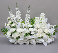 Guirlande de fleurs artificielles violettes, bleues, roses et blanches pour décoration de mariage, éventail de fleurs artificielles pour mariage