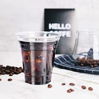 Café transparent pour boisson froide biodégradable PET imprimé de logo personnalisé Gobelets jetables froids de 12oz 20oz 32oz 16oz avec couvercles