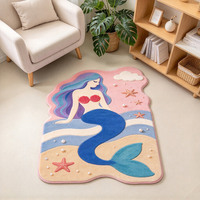 Tapis de sol Disney sirène imprimé sur mesure, tapis de sol antidérapant, tapis irrégulier Anime pour salon, chambre à coucher, tapis doux