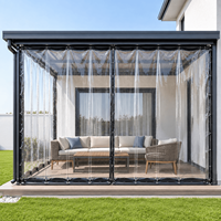 Toile PVC transparente imperméable 3m x 3m pour auvent de jardin, protection contre la pluie pour balcon et abri de jardin